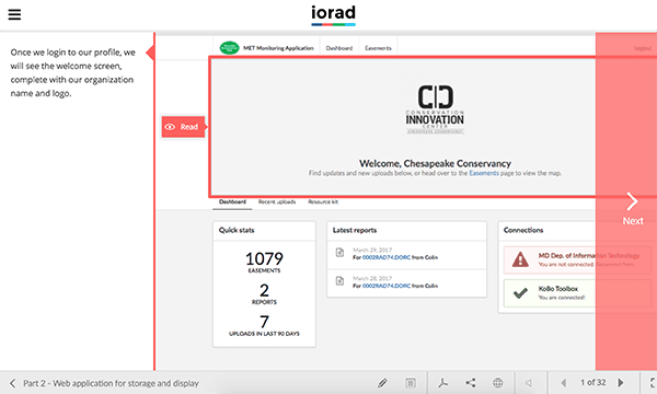 Screenshot of online documentation